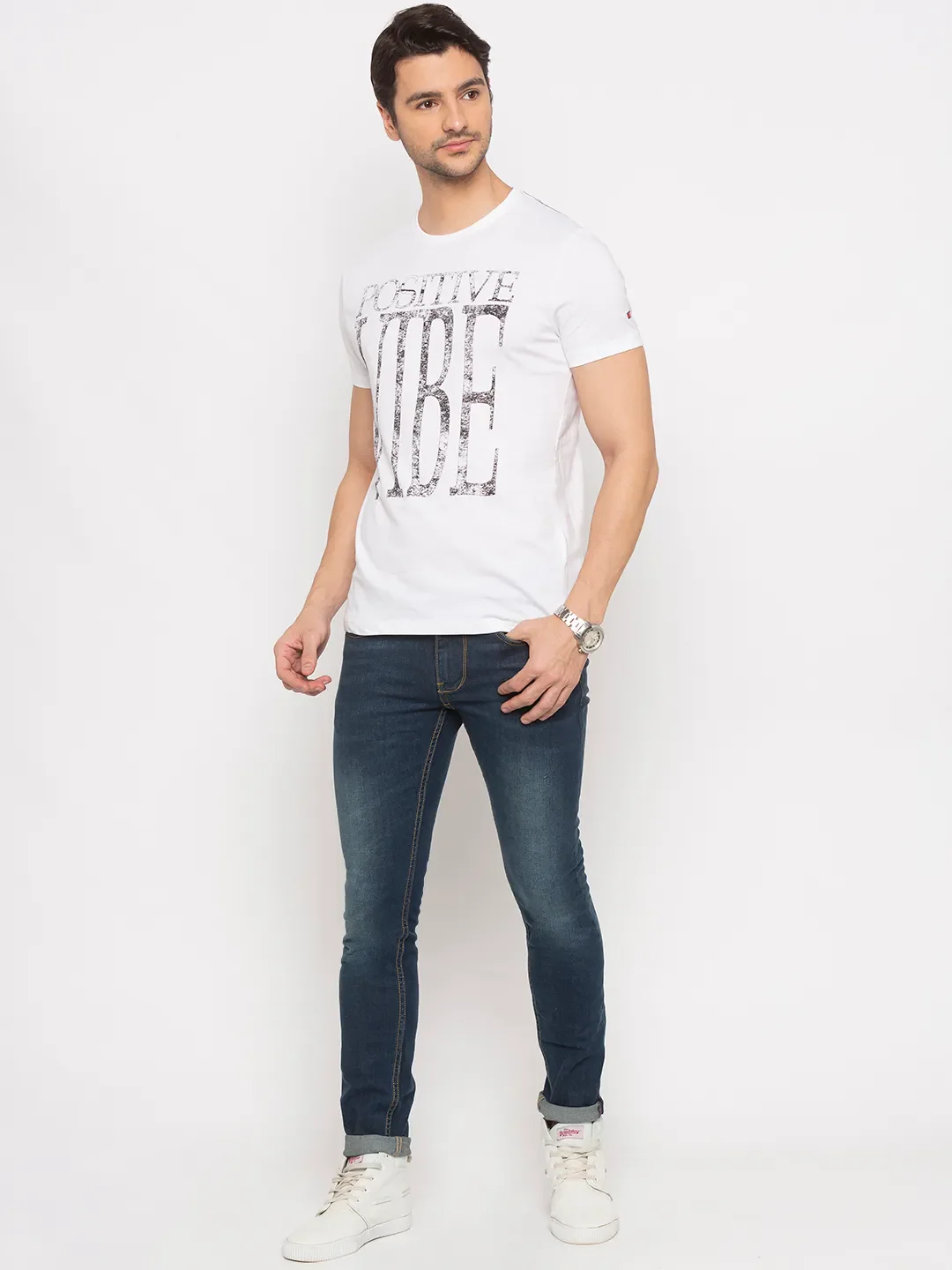 Blue Skinny Straight Fit Men's Denims by Being Human Clothing - Image 5
