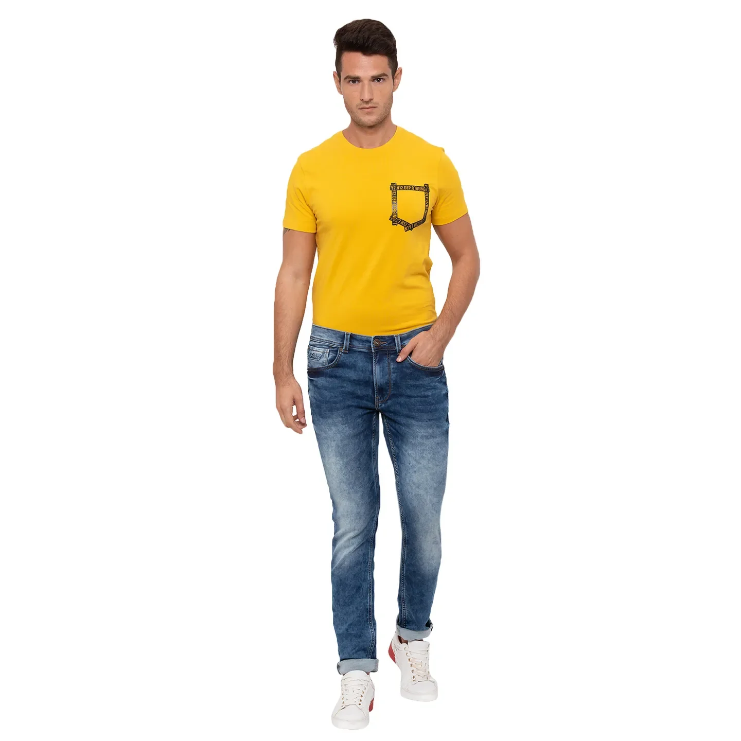 Blue Skinny Straight Fit Men's Denims by Being Human Clothing - Image 2