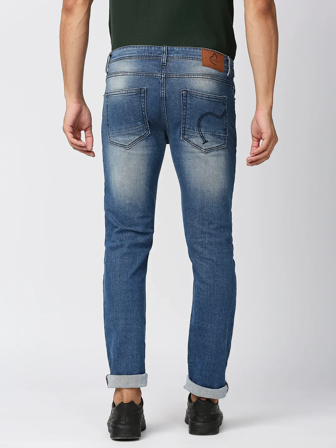 Blue Skinny Straight Fit Men's Denims by Being Human Clothing - Image 4