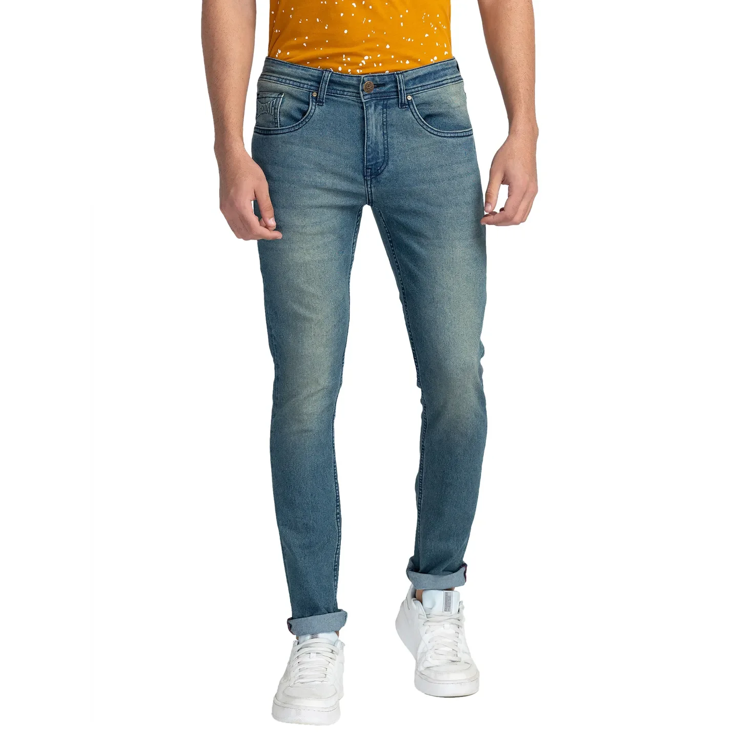 Blue Skinny Fit Denims For Men By Being Human Clothing