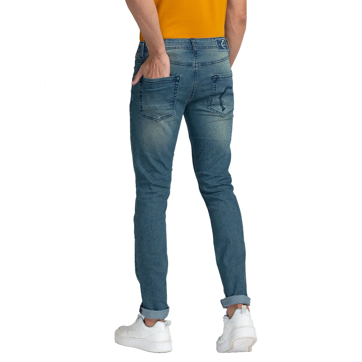 Blue Skinny Fit Denims For Men By Being Human Clothing - Image 3