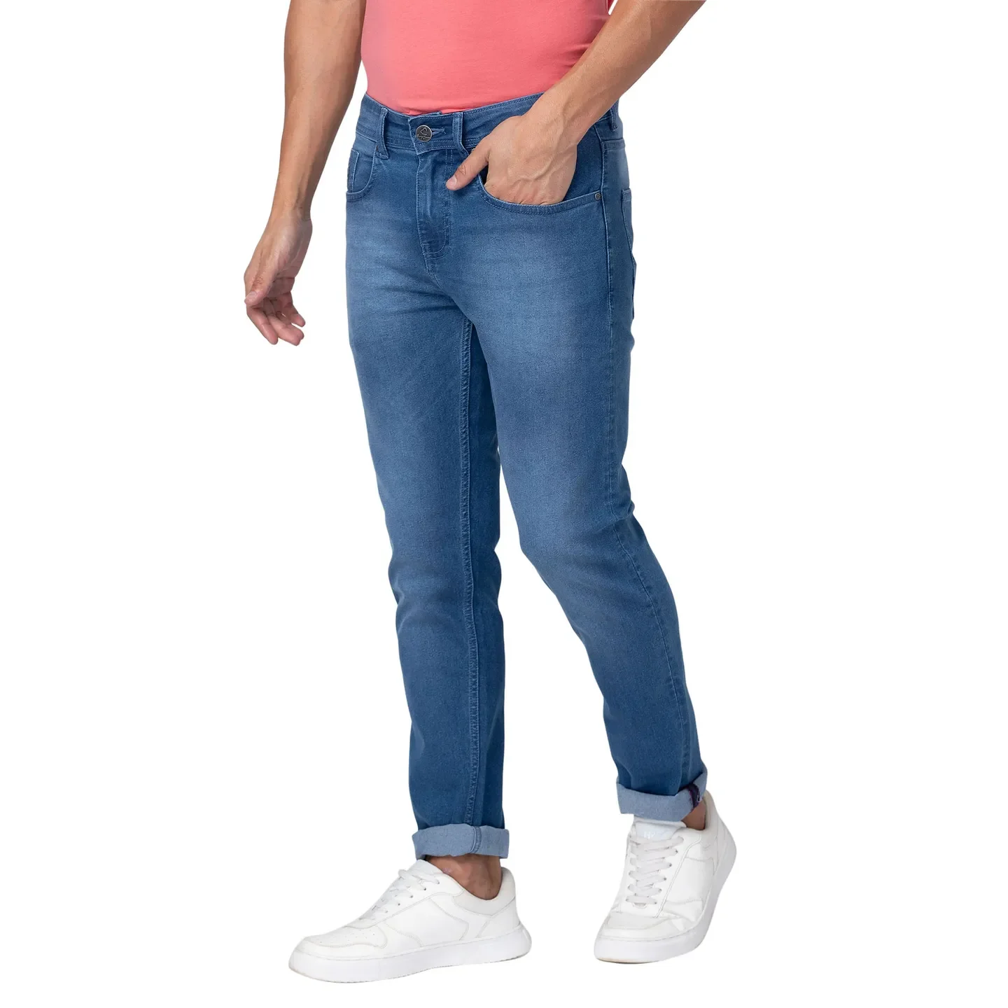 Blue Skinny Straight Fit Men's Denims by Being Human Clothing - Image 2