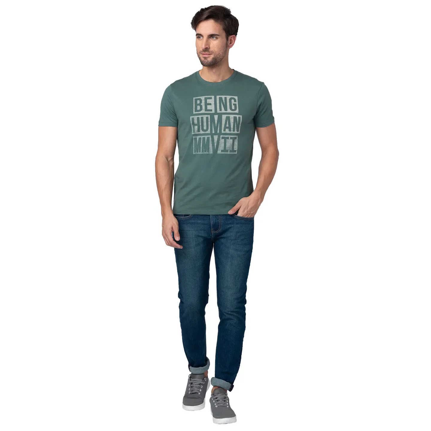 Blue Skinny Straight Fit Men's Denims by Being Human Clothing - Image 5