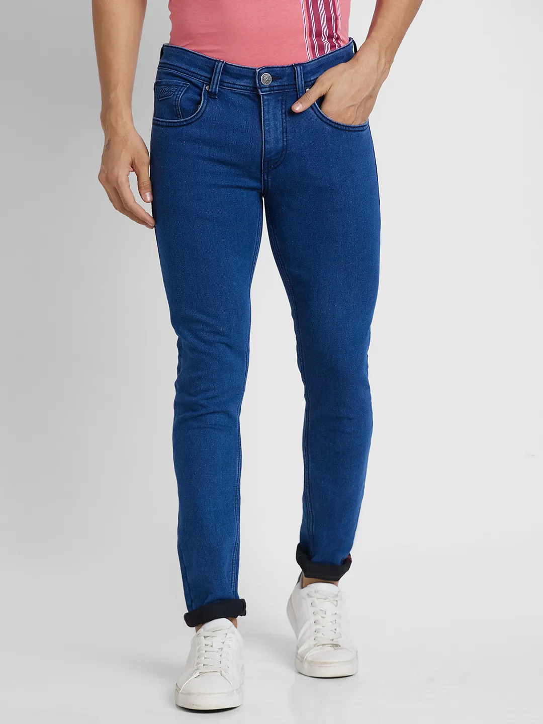 Blue Skinny Straight Fit Men's Denims by Being Human Clothing