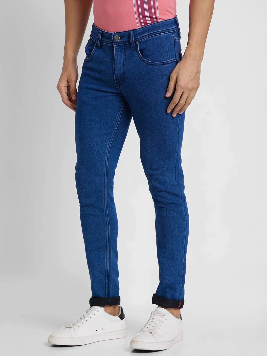 Blue Skinny Straight Fit Men's Denims by Being Human Clothing - Image 2