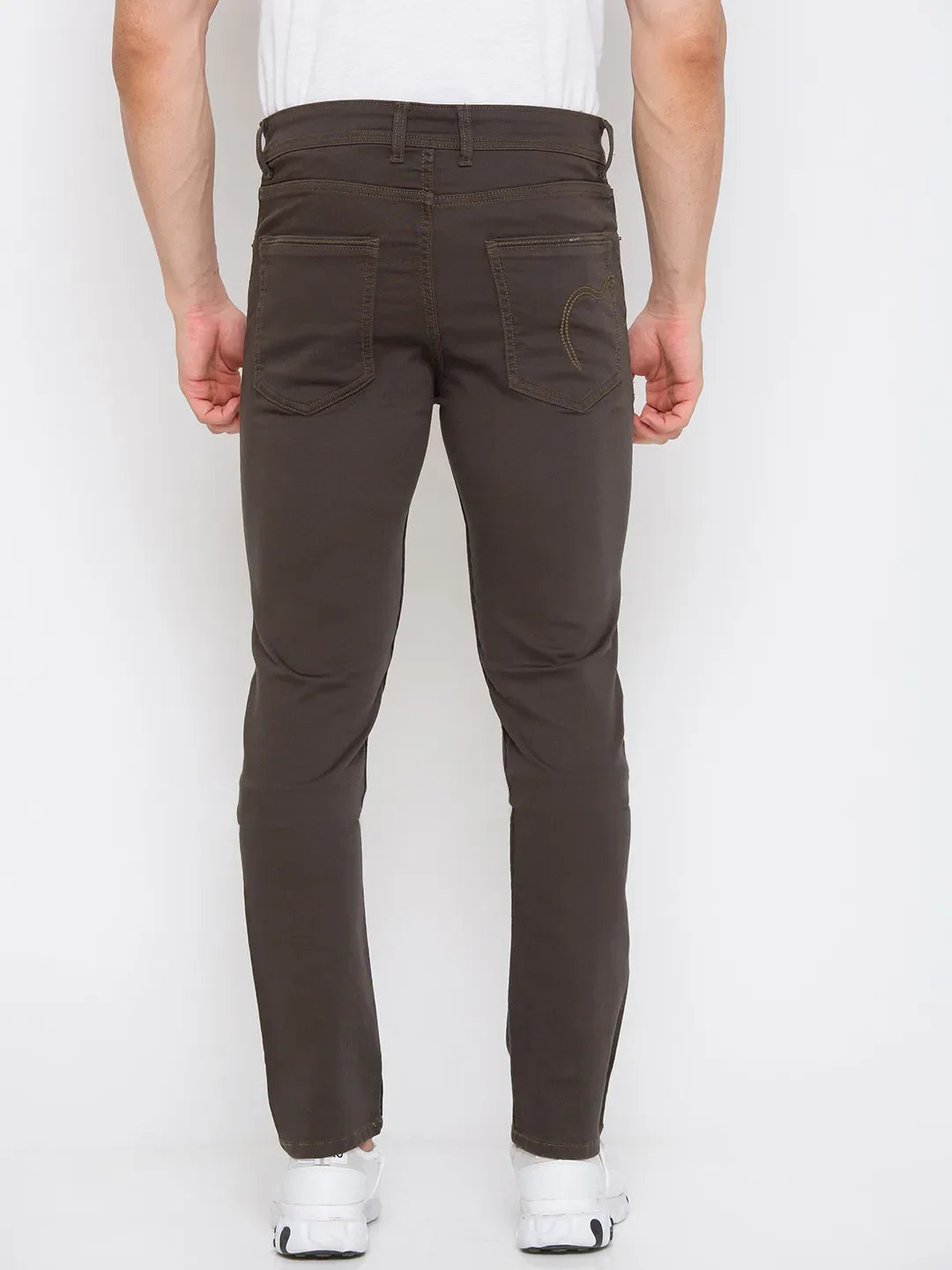 Olive Skinny Straight Fit Men's Denims by Being Human Clothing - Image 3