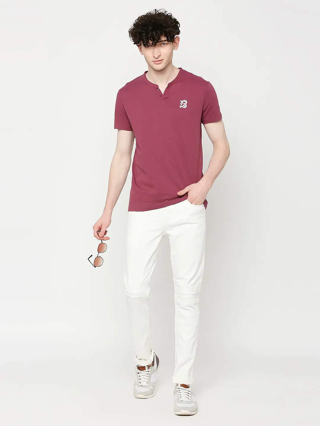 White Skinny Straight Fit Men's Denims by Being Human Clothing - Image 6