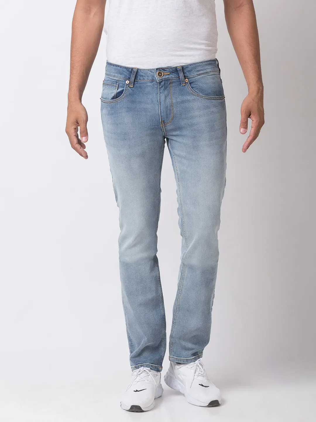 Blue Skinny Straight Fit Men's Denims by Being Human Clothing