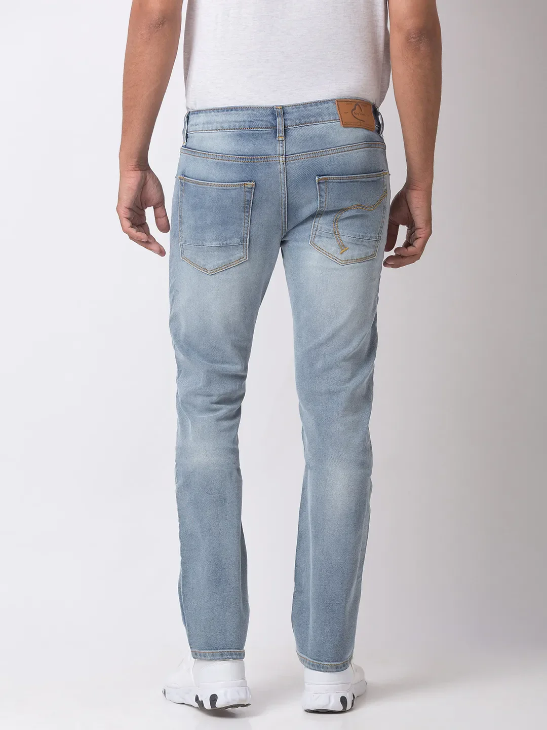 Blue Skinny Straight Fit Men's Denims by Being Human Clothing - Image 3