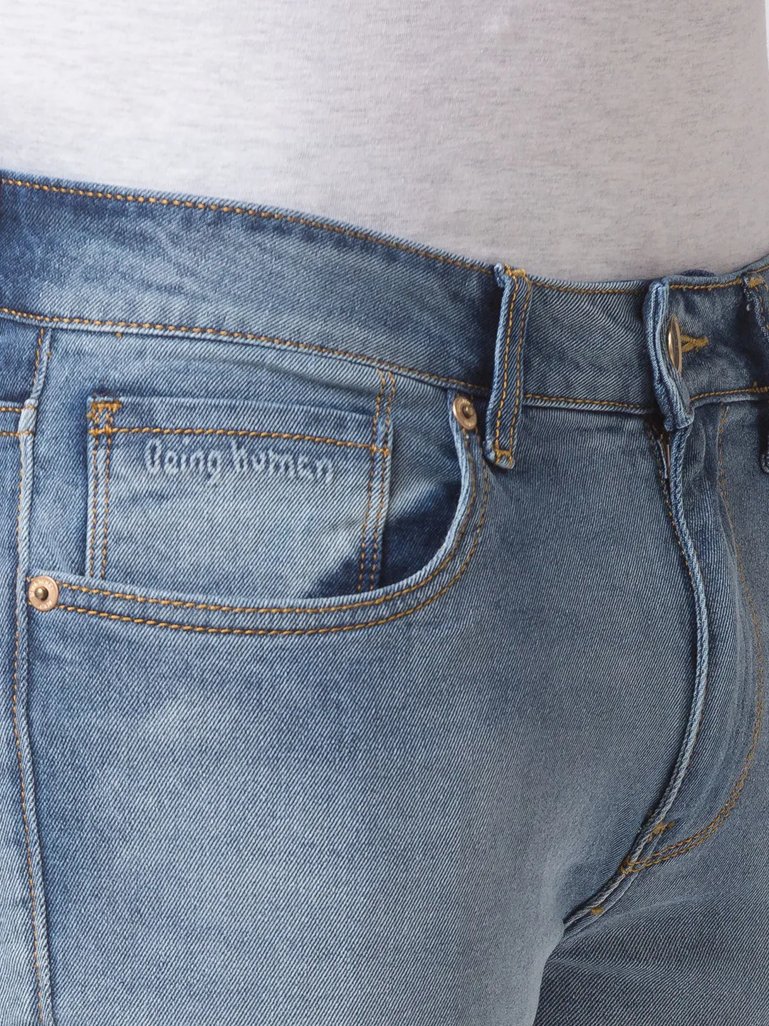 Blue Skinny Straight Fit Men's Denims by Being Human Clothing - Image 4