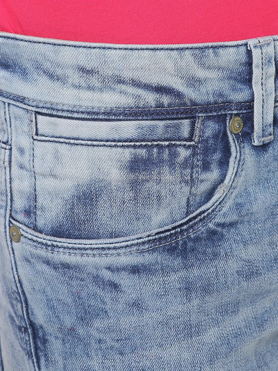 Blue Skinny Straight Fit Men's Denims by Being Human Clothing - Image 4