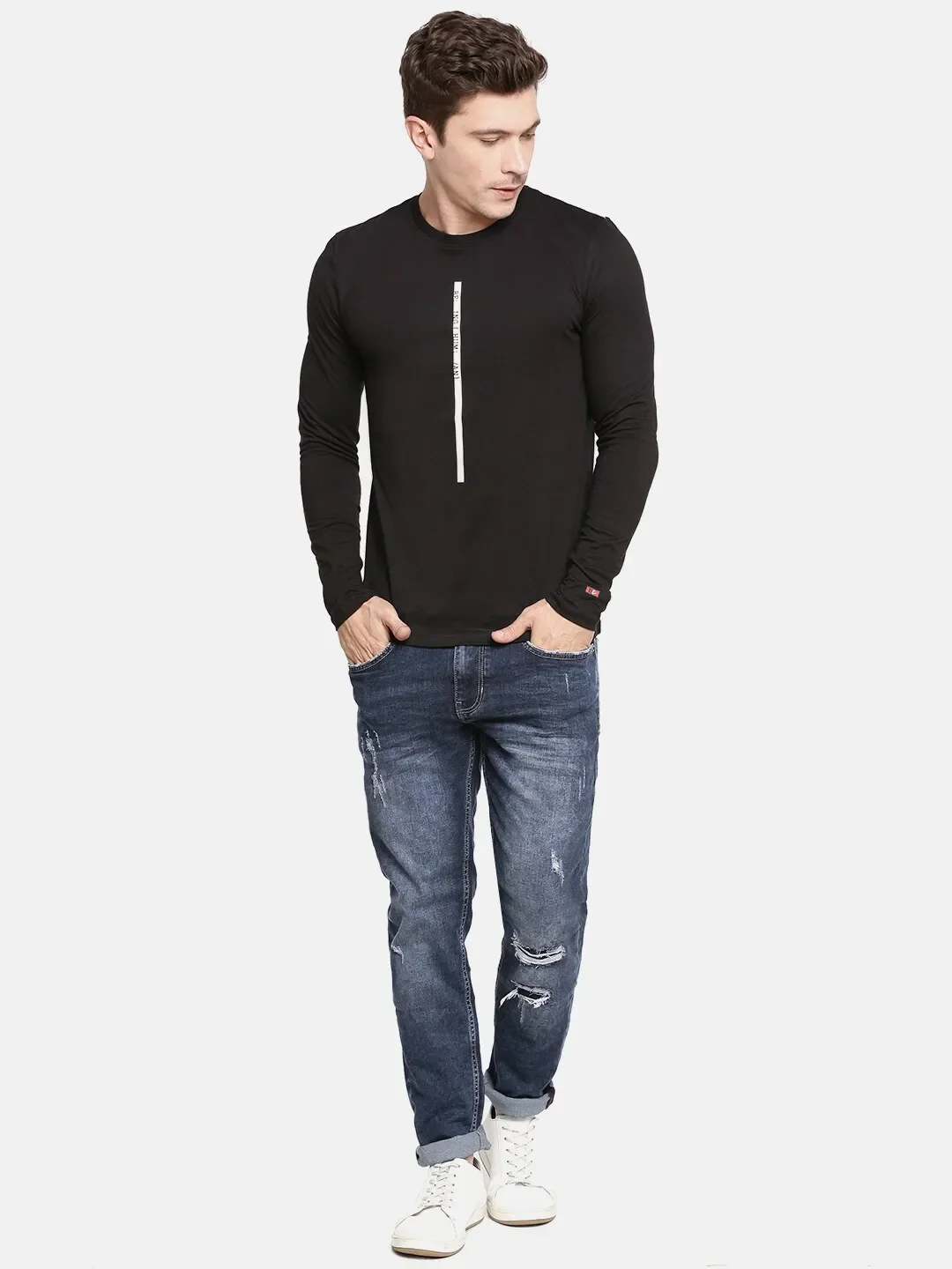 Blue Skinny Straight Fit Men's Denims by Being Human Clothing - Image 4