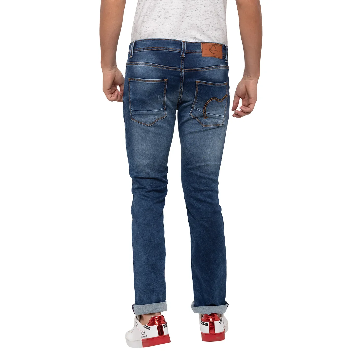 Blue Skinny Straight Fit Men's Denims by Being Human Clothing - Image 3