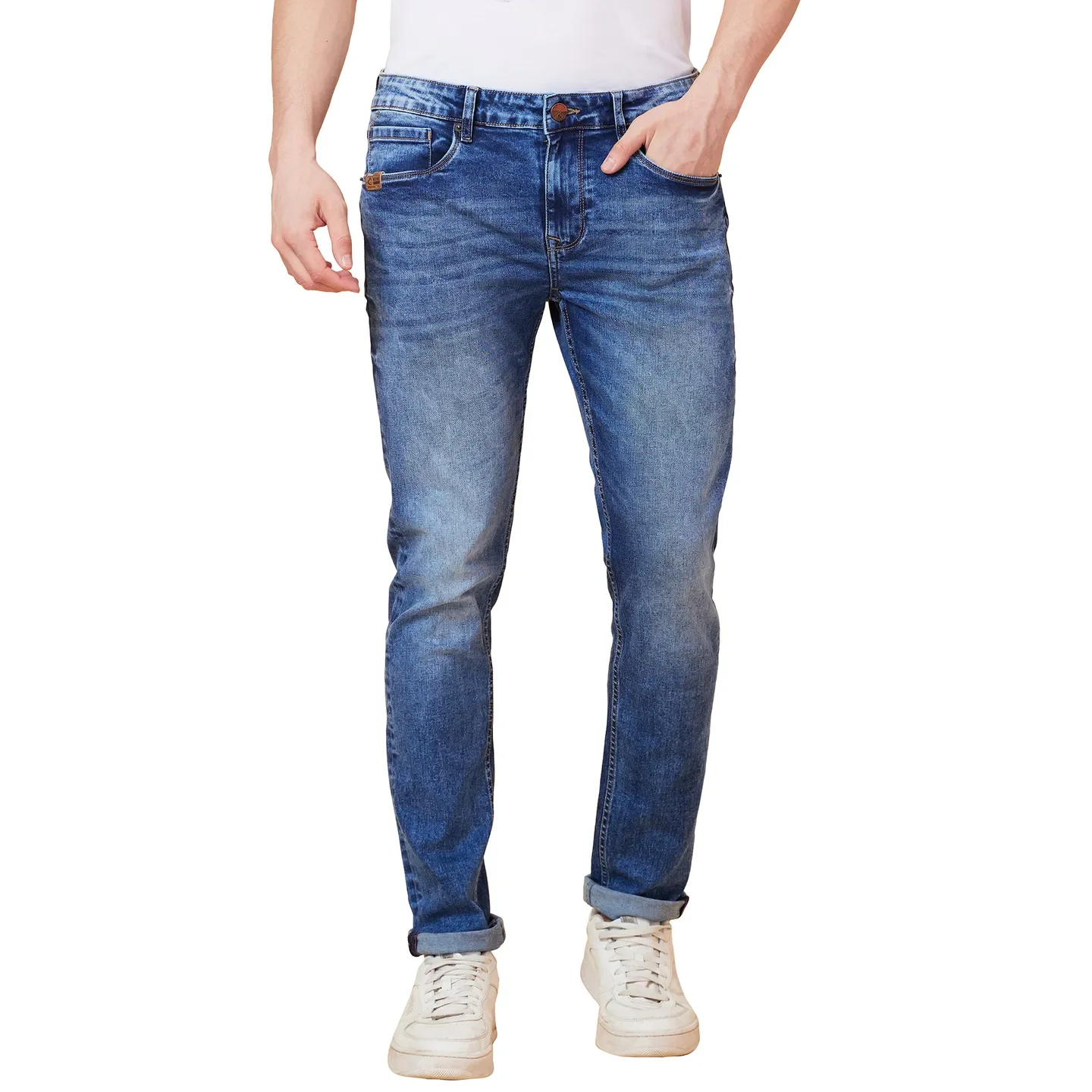Blue Skinny Fit Men's Denims by Being Human Clothing - Image 3