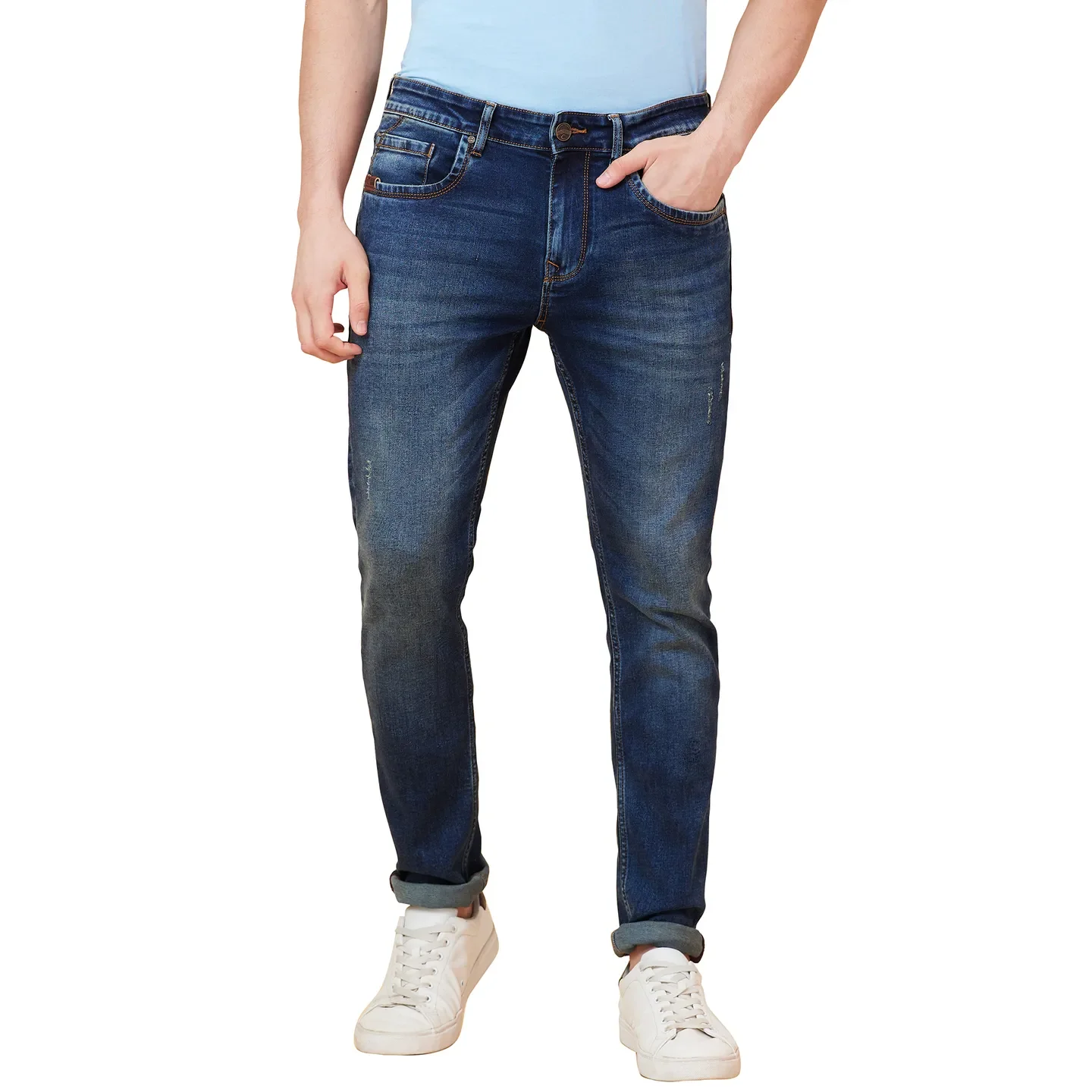 Blue Skinny Fit Men's Denims by Being Human Clothing - Image 5
