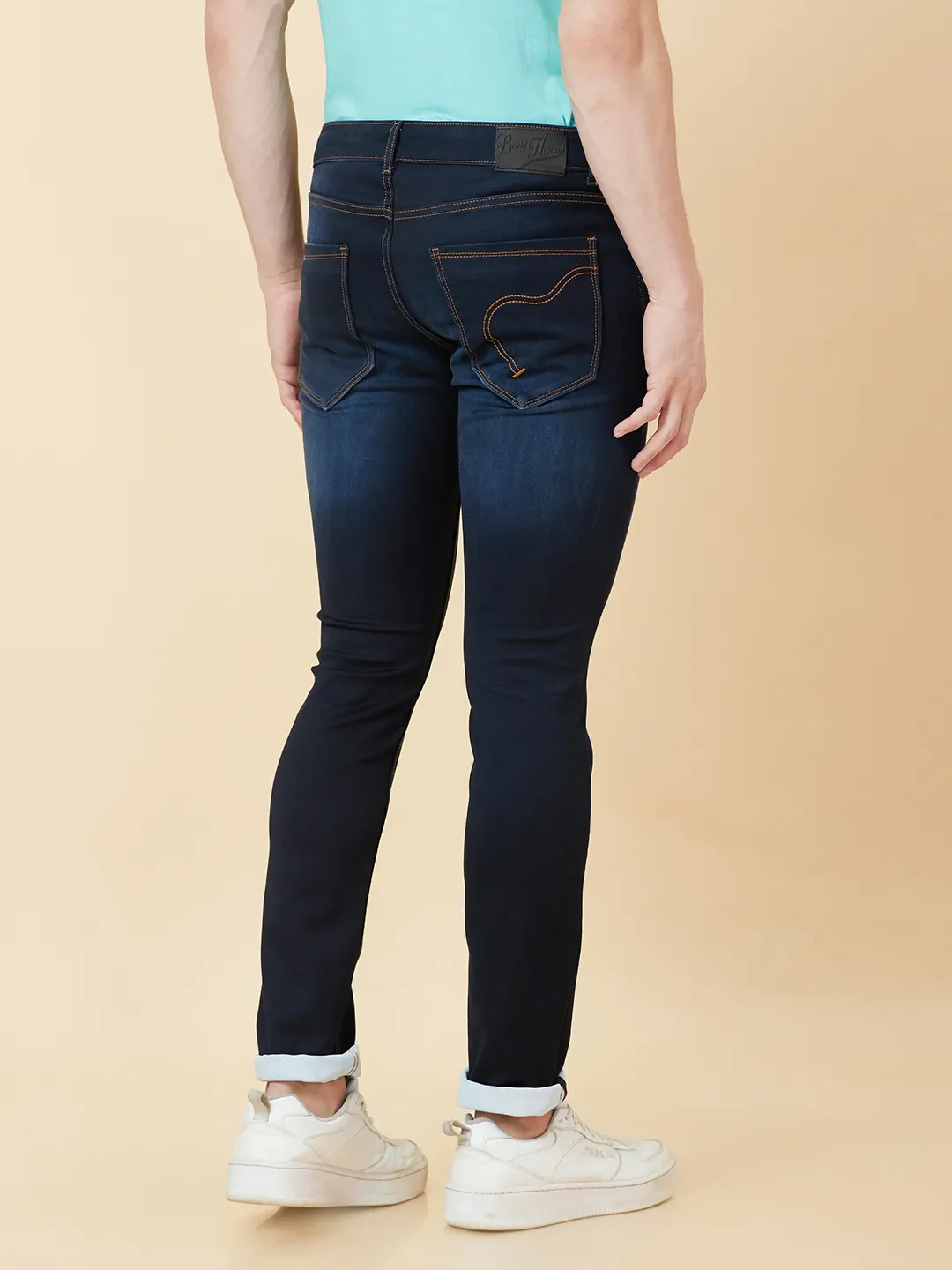 Blue Skinny Fit Men's Denims by Being Human Clothing - Image 3
