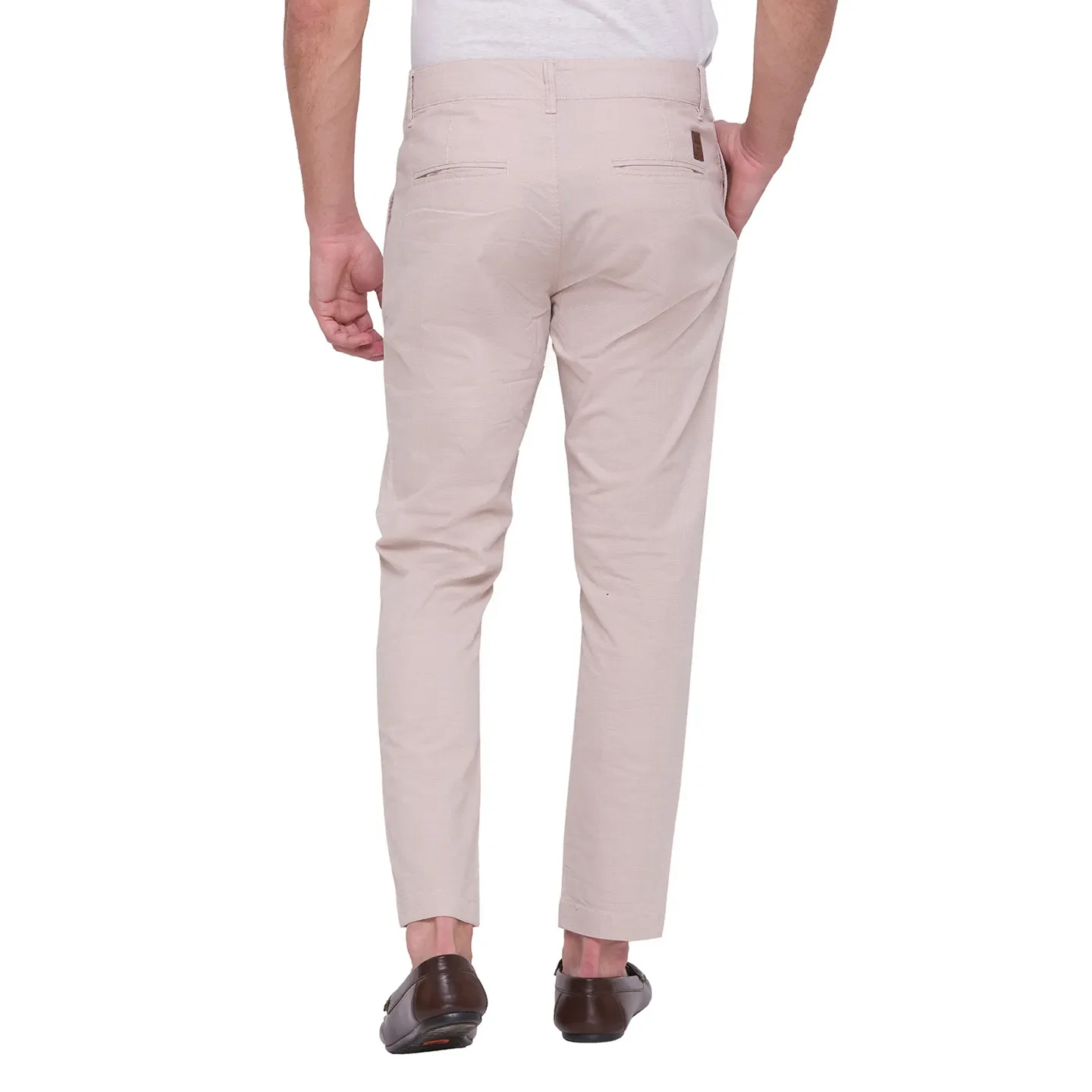Beige Regular Fit Chinos For Men By Being Human Clothing - Image 2