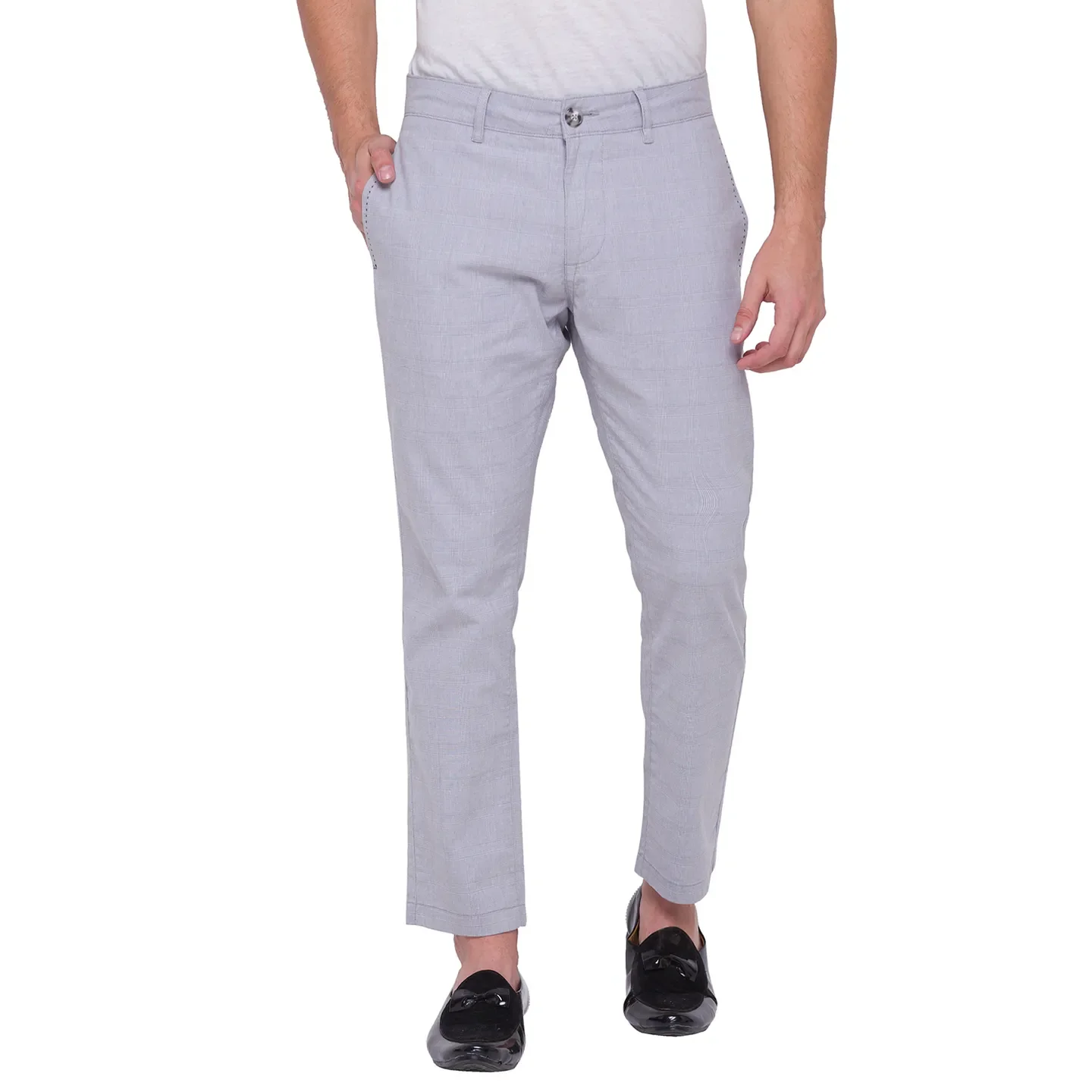 Grey Slim Cropped Fit Men's Chinos by Being Human Clothing
