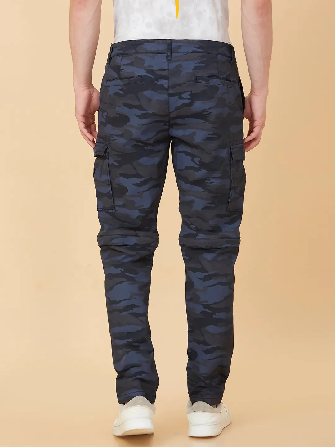 Blue Regular Fit Chinos For Men By Being Human Clothing - Image 3