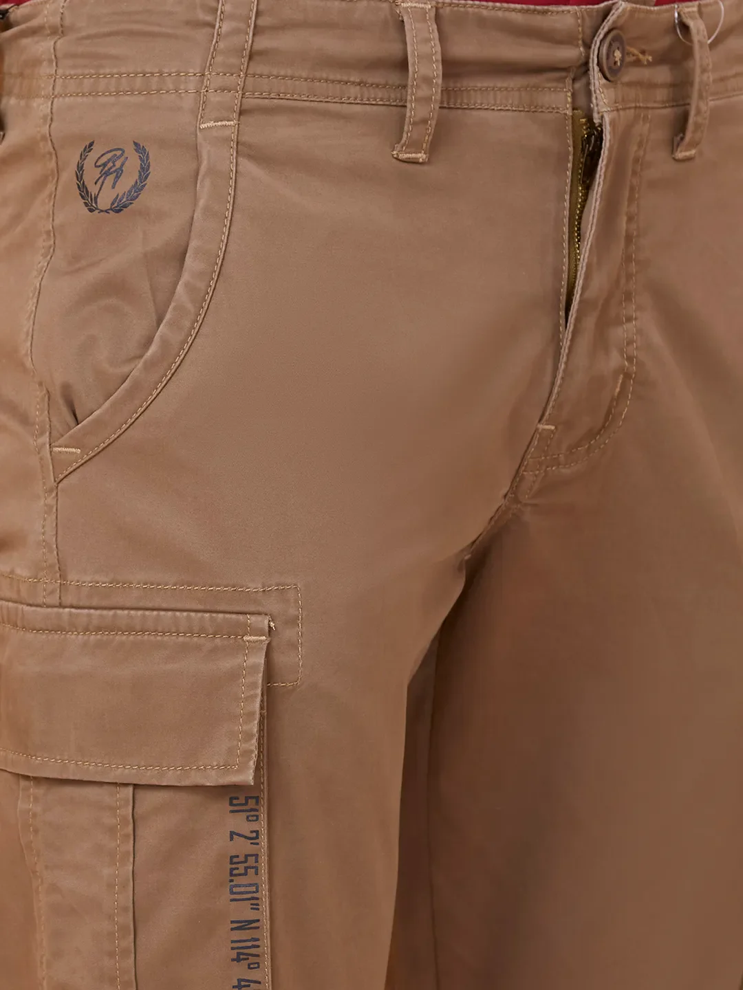 Brown Regular Fit Chinos For Men By Being Human Clothing - Image 5