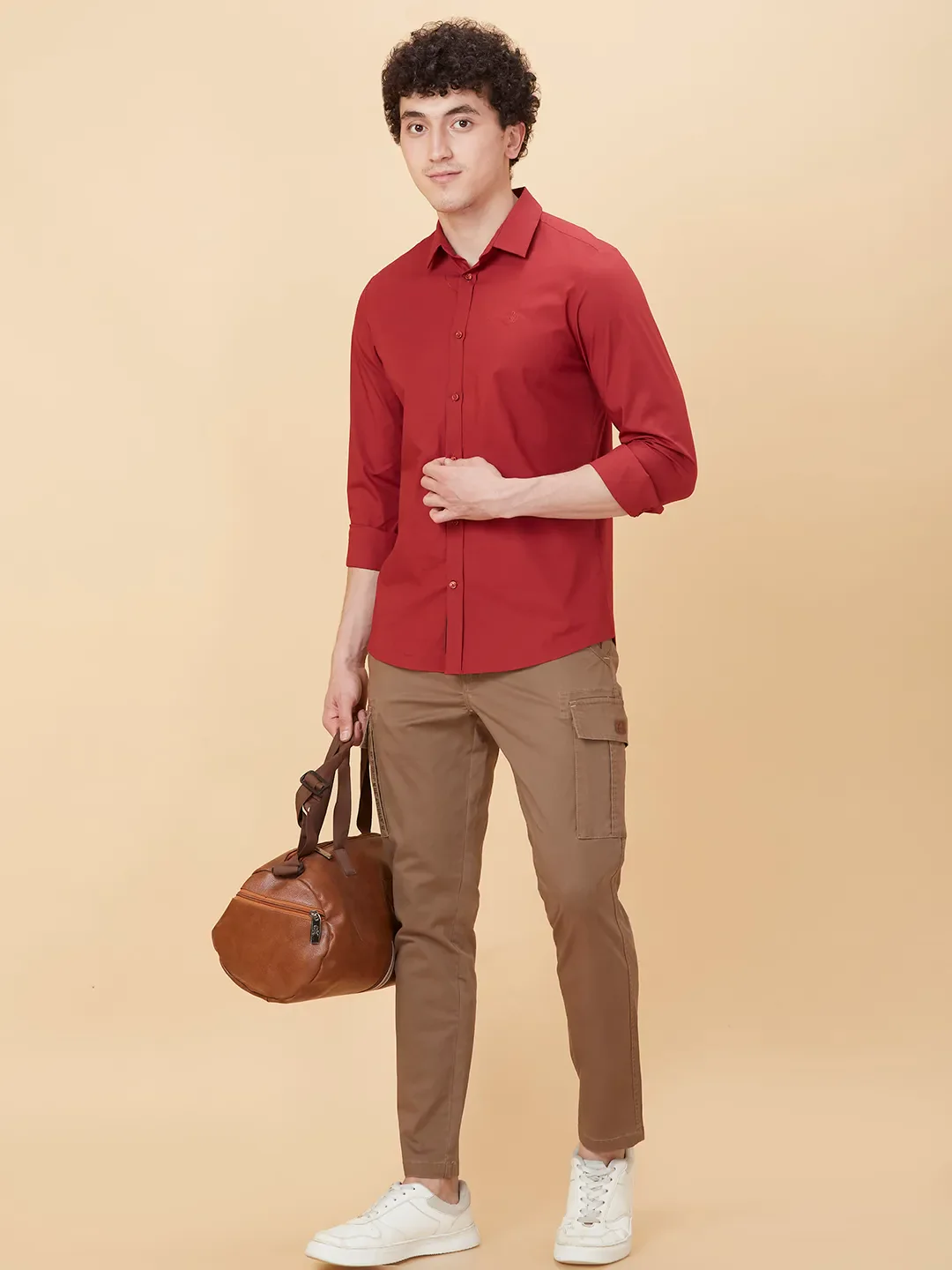 Brown Regular Fit Chinos For Men By Being Human Clothing - Image 6