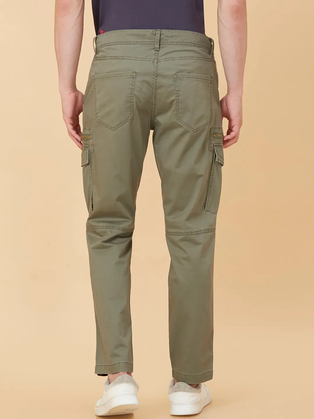 Green Slim Fit Men's Chinos by Being Human Clothing - Image 3