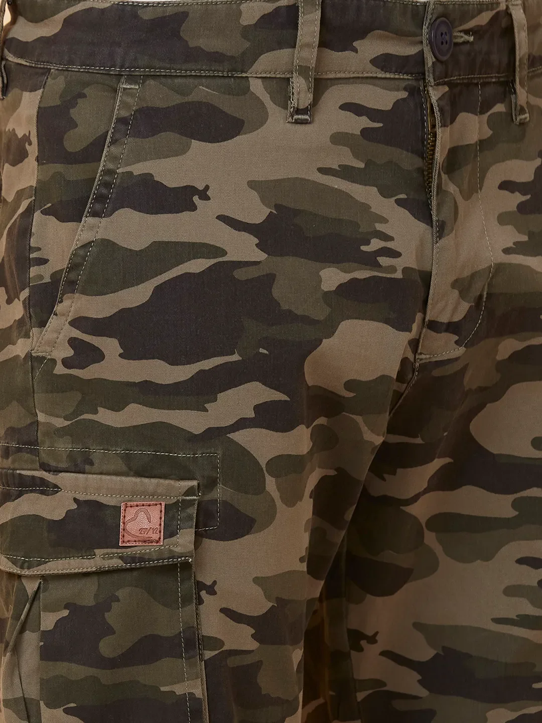 Olive slim Fit Cargos for Men By Being Human Clothing - Image 5