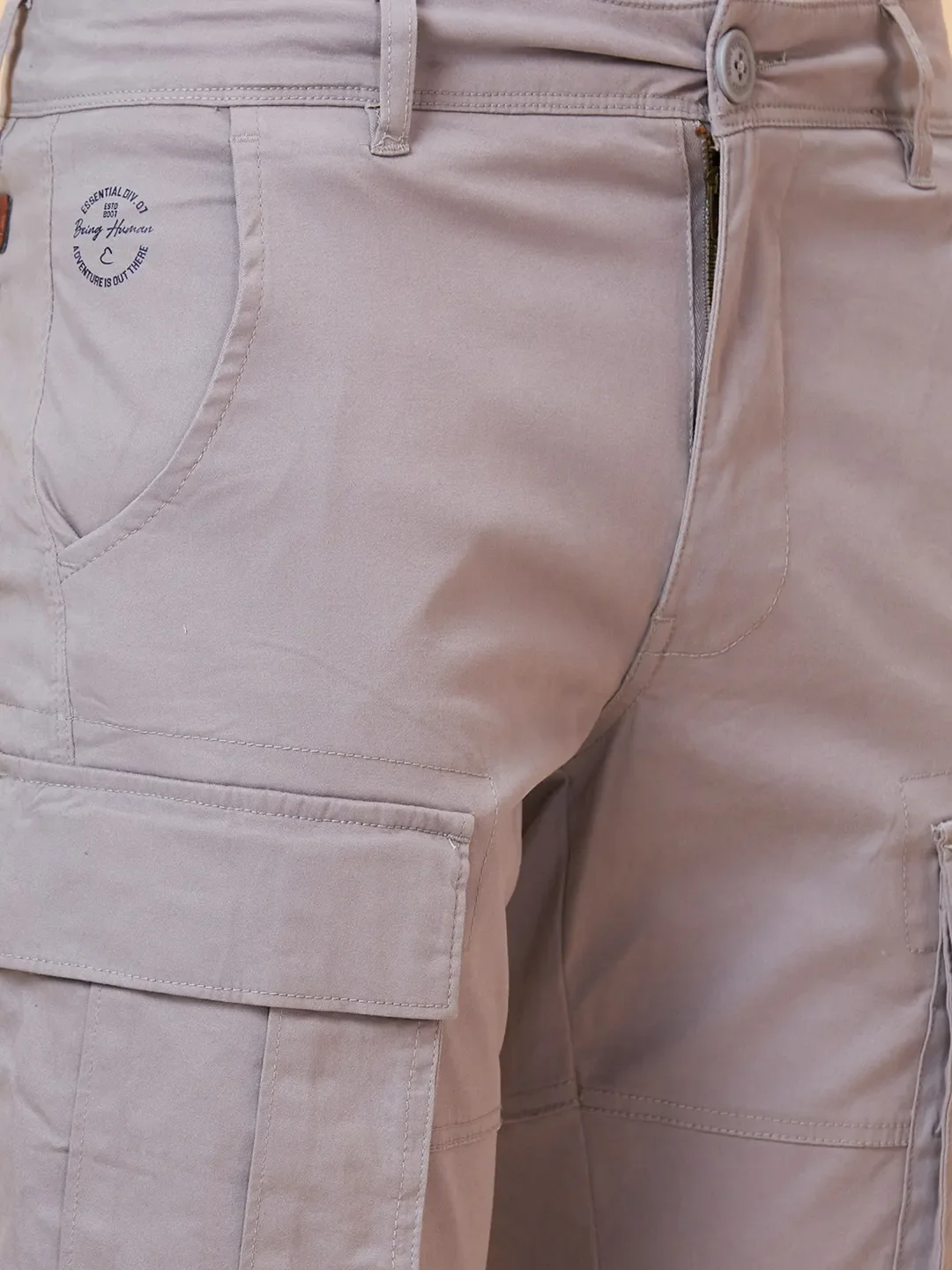 Grey Slim Fit Men's Cargos by Being Human Clothing - Image 5