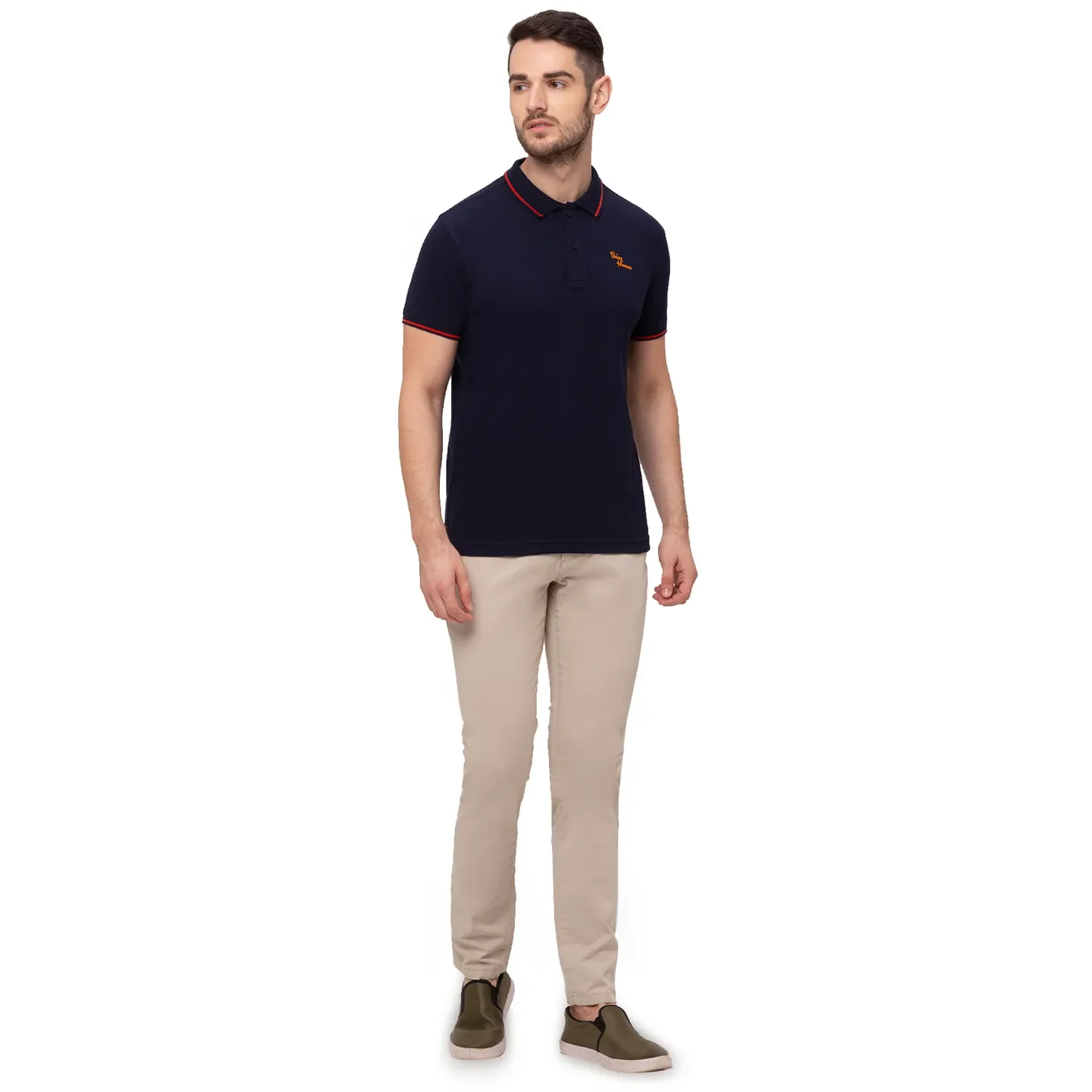 Beige Slim Straight Fit Men's Chinos by Being Human Clothing - Image 4