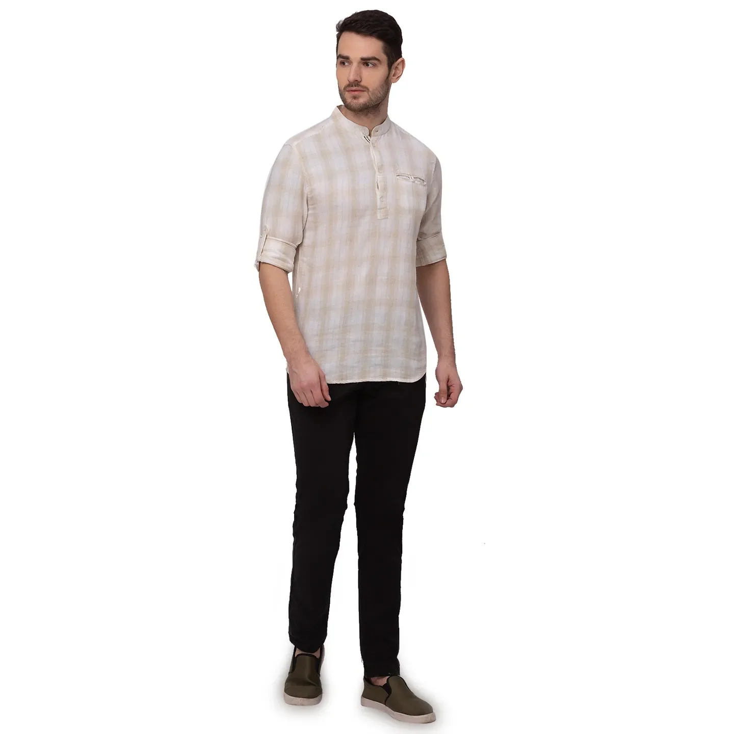 Black Slim Straight Fit Men's Chinos by Being Human Clothing - Image 4