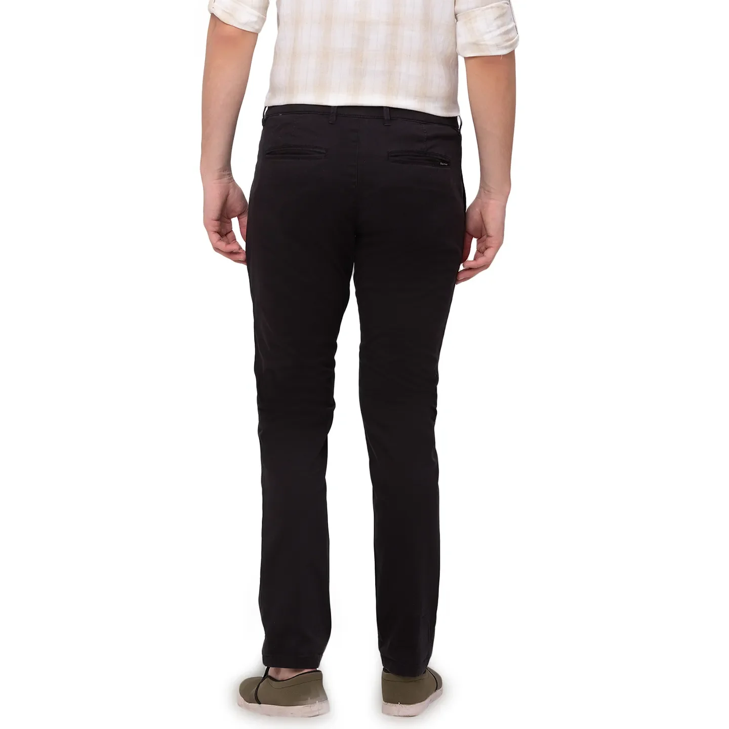 Black Slim Straight Fit Men's Chinos by Being Human Clothing - Image 5