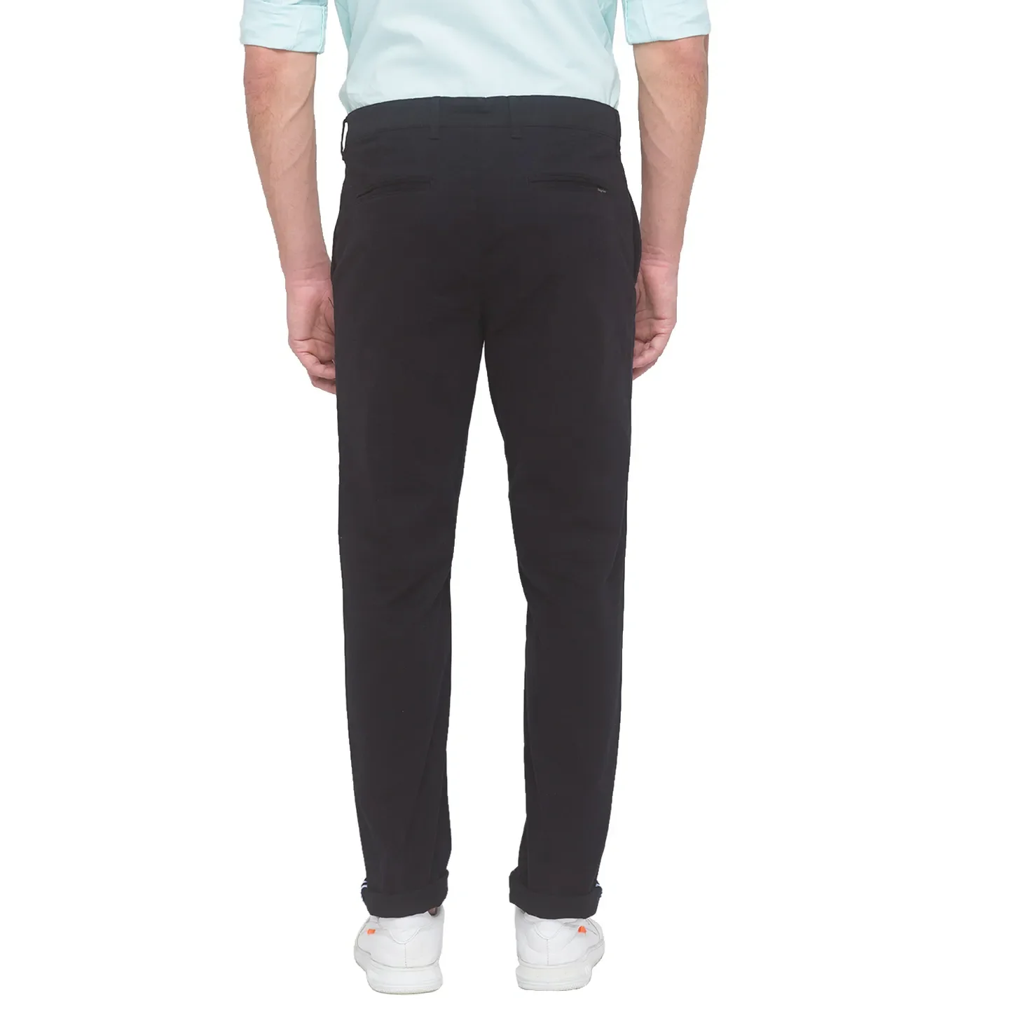 Black Slim Straight Fit Men's Chinos by Being Human Clothing - Image 3