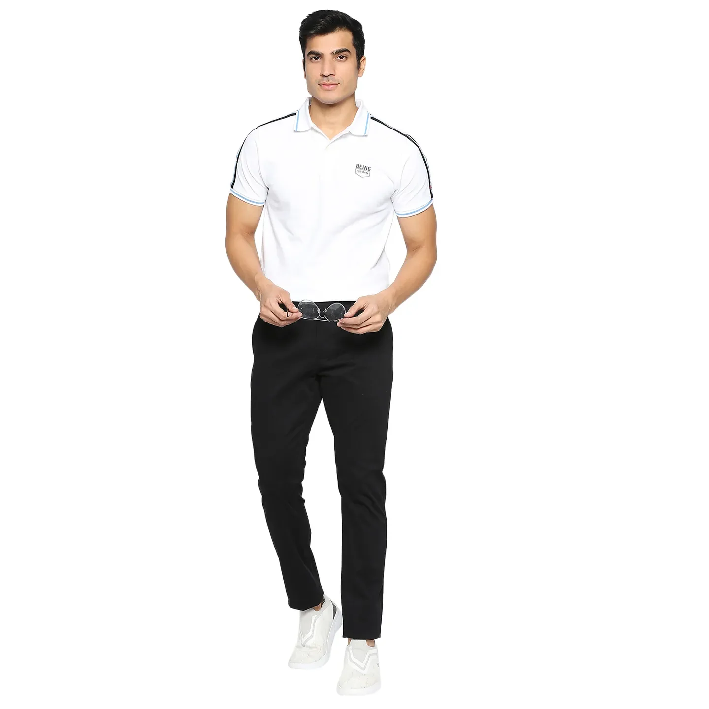 Black Slim Fit Chinos For Men By Being Human Clothing - Image 6