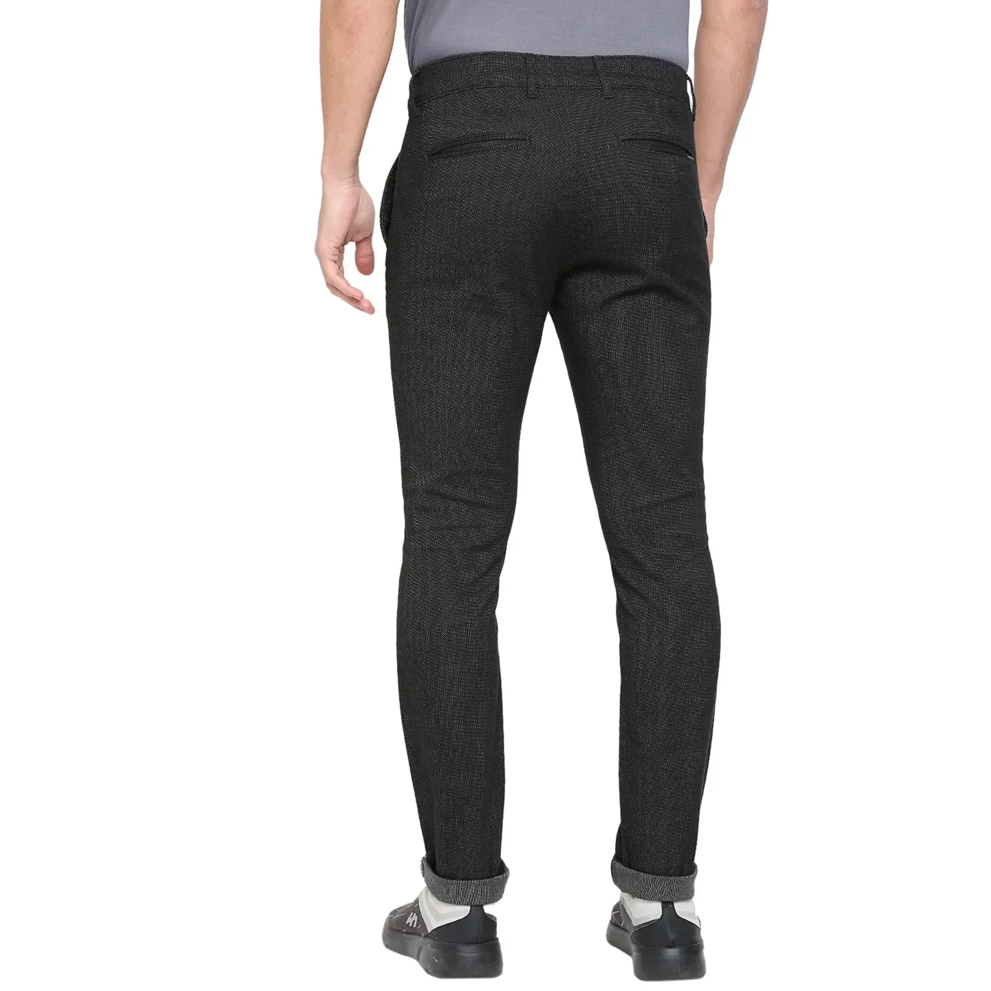 Black Slim Straight Fit Men's Chinos by Being Human Clothing - Image 4
