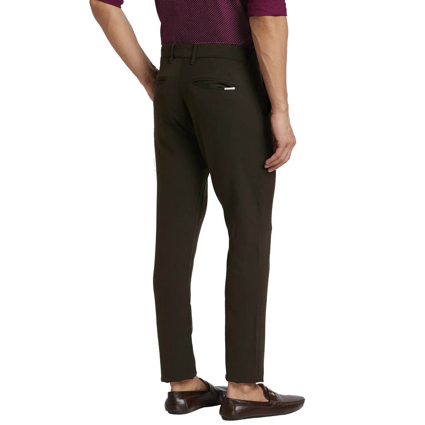Brown Slim Straight Fit Men's Chinos by Being Human Clothing - Image 3