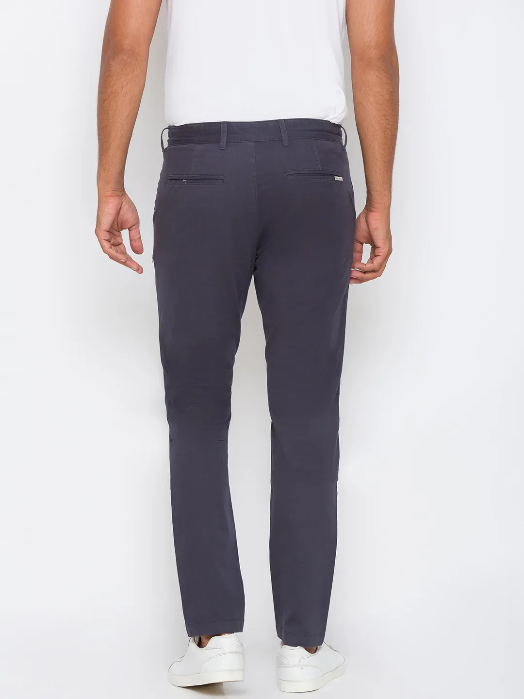 Grey Slim Straight Fit Men's Chinos by Being Human Clothing - Image 3