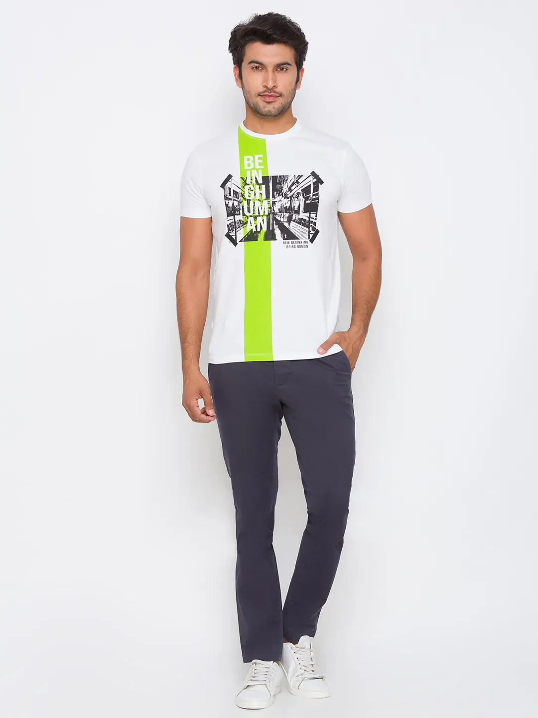 Grey Slim Straight Fit Men's Chinos by Being Human Clothing - Image 5