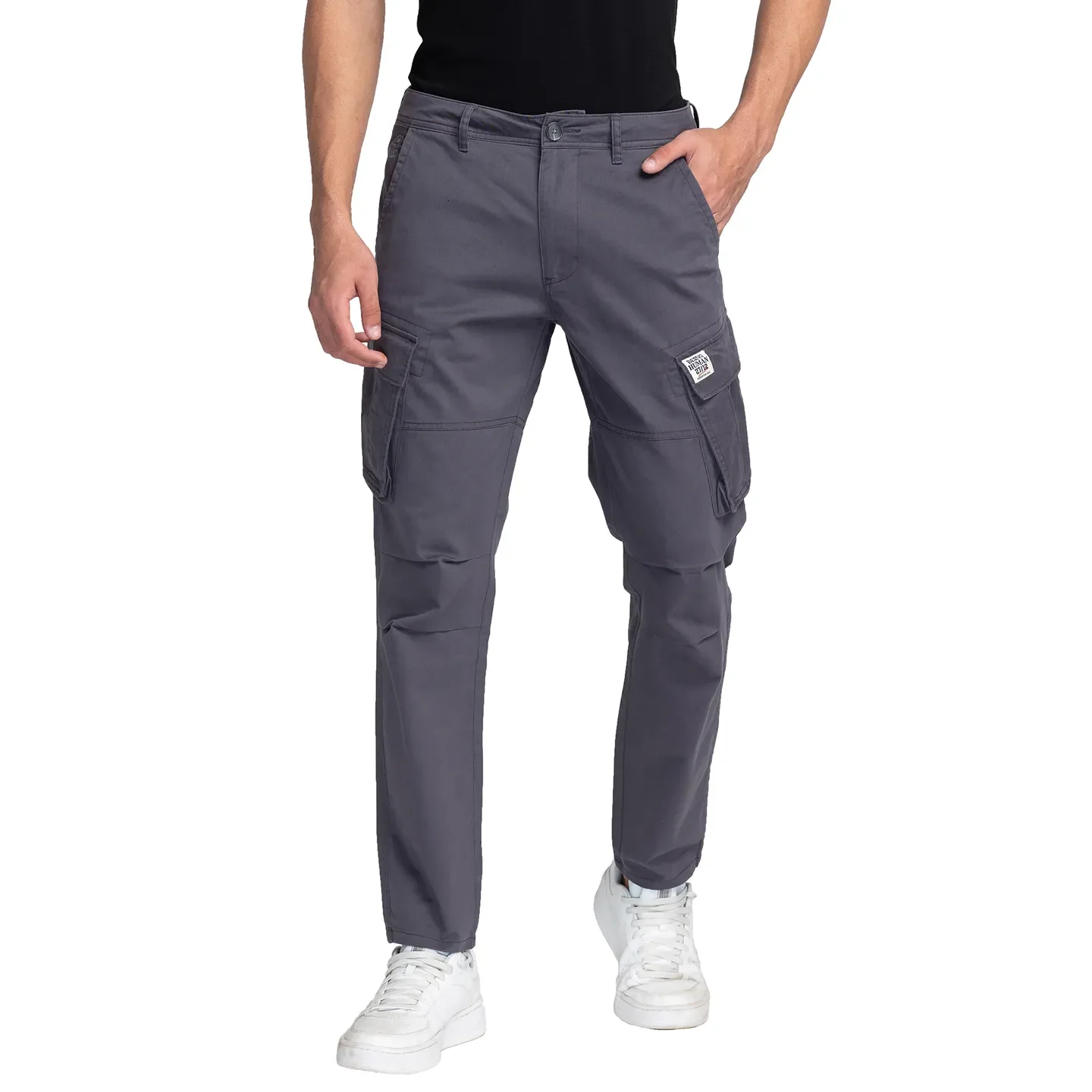 Grey Slim Straight Fit Men's Chinos by Being Human Clothing