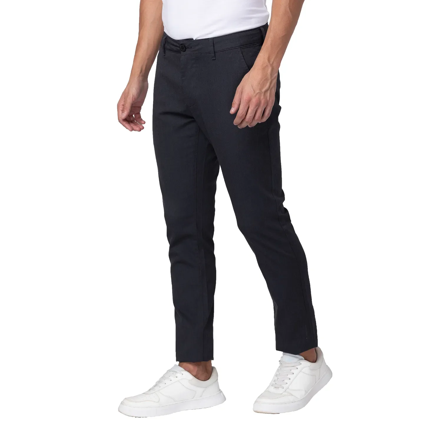 Charcoal Slim Fit Chinos For Men By Being Human Clothing - Image 2