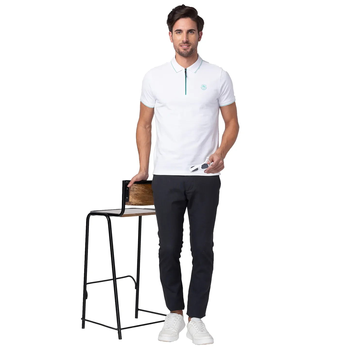 Charcoal Slim Fit Chinos For Men By Being Human Clothing - Image 6