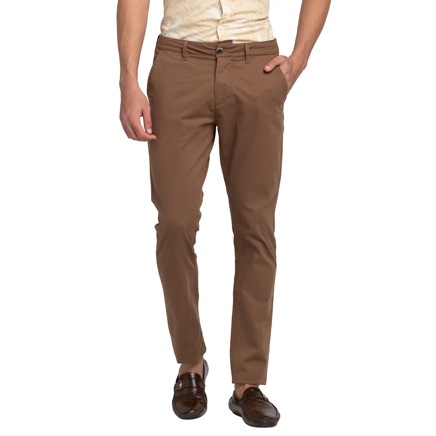 Coffee Bean Slim Fit Chinos For Men By Being Human Clothing