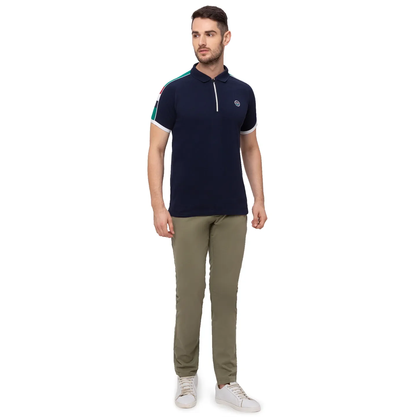 Green Slim Straight Fit Men's Chinos by Being Human Clothing - Image 5