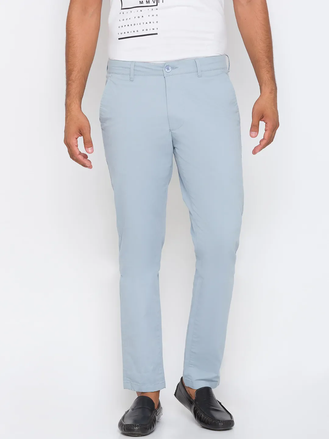 Grey Slim Straight Fit Men's Chinos by Being Human Clothing
