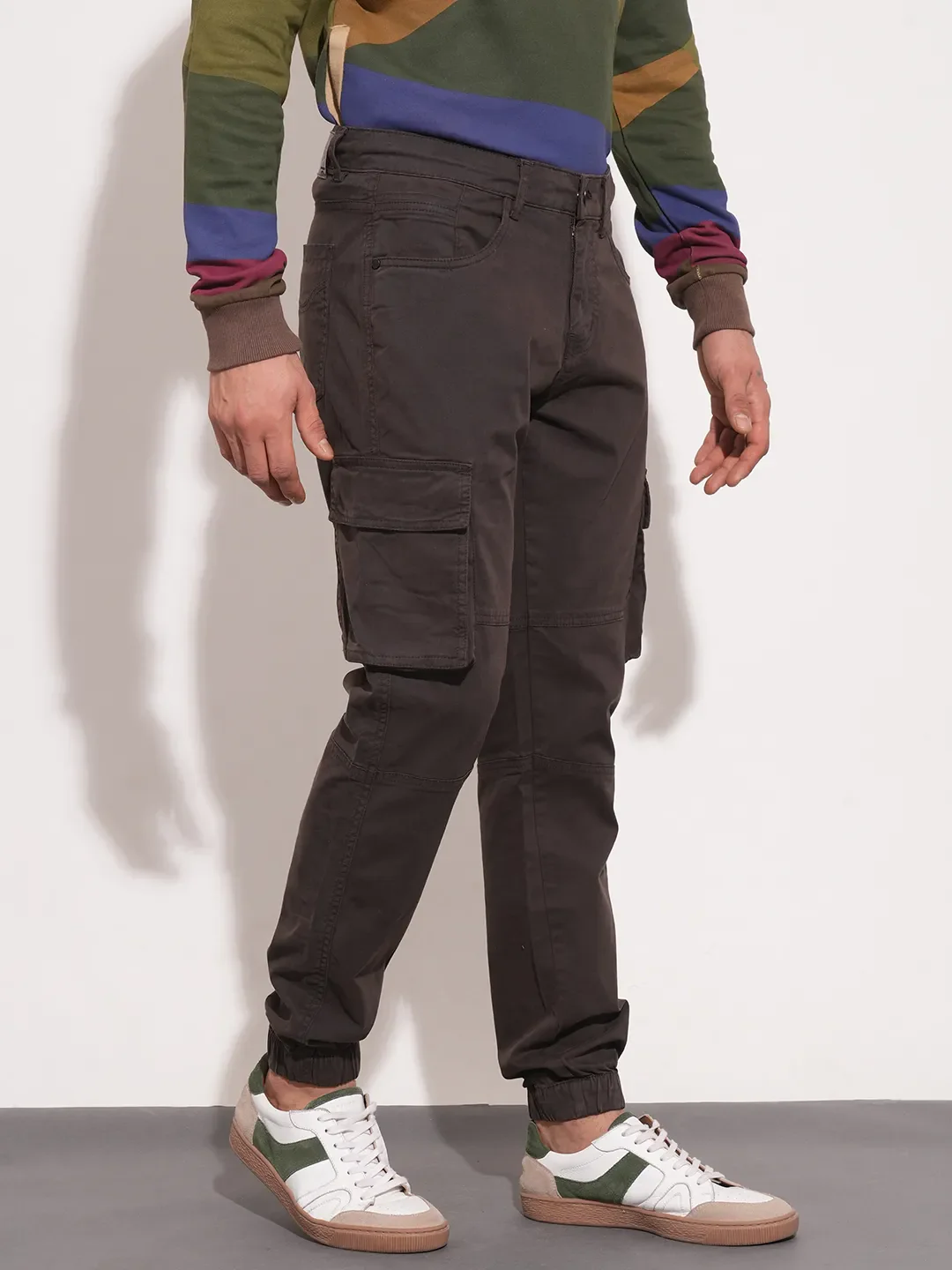 Grey Regular Fit Chino For Men By Being Human Clothing - Image 6