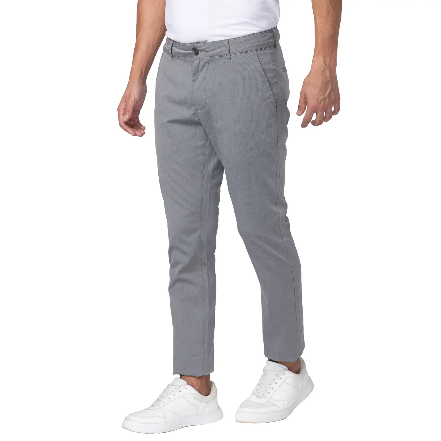 Grey Slim Straight Fit Men's Chinos by Being Human Clothing - Image 2