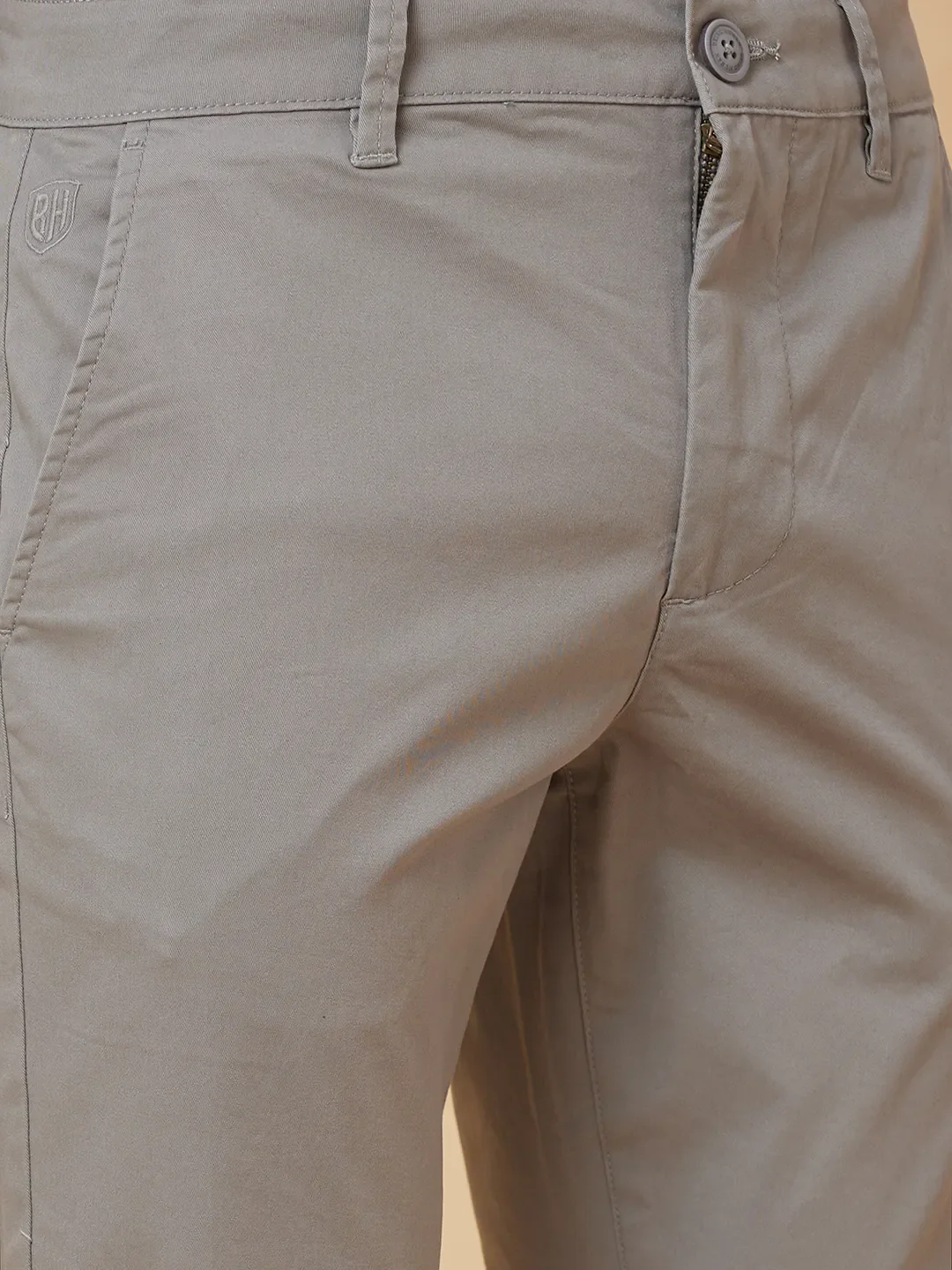 Grey Slim Straight Fit Men's Chinos by Being Human Clothing - Image 5
