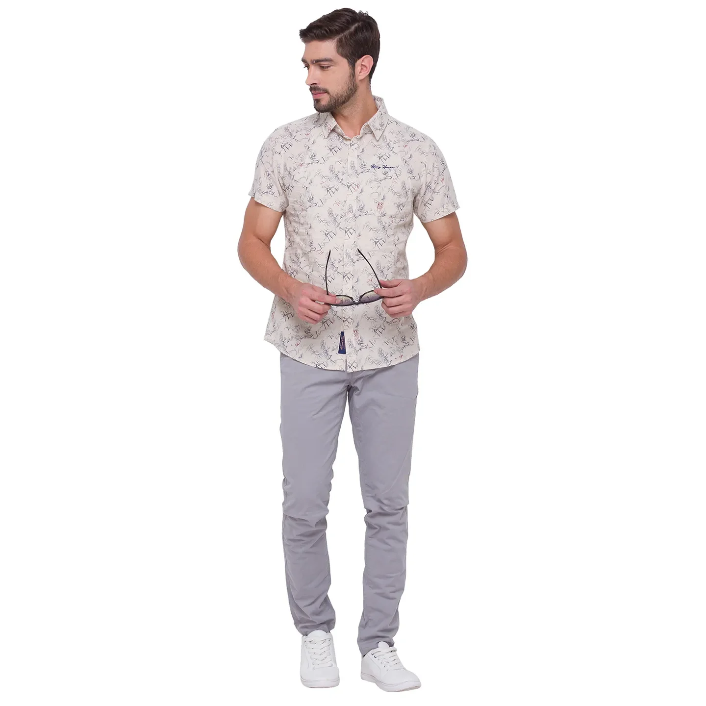Blue Slim Straight Fit Men's Chinos by Being Human Clothing - Image 5