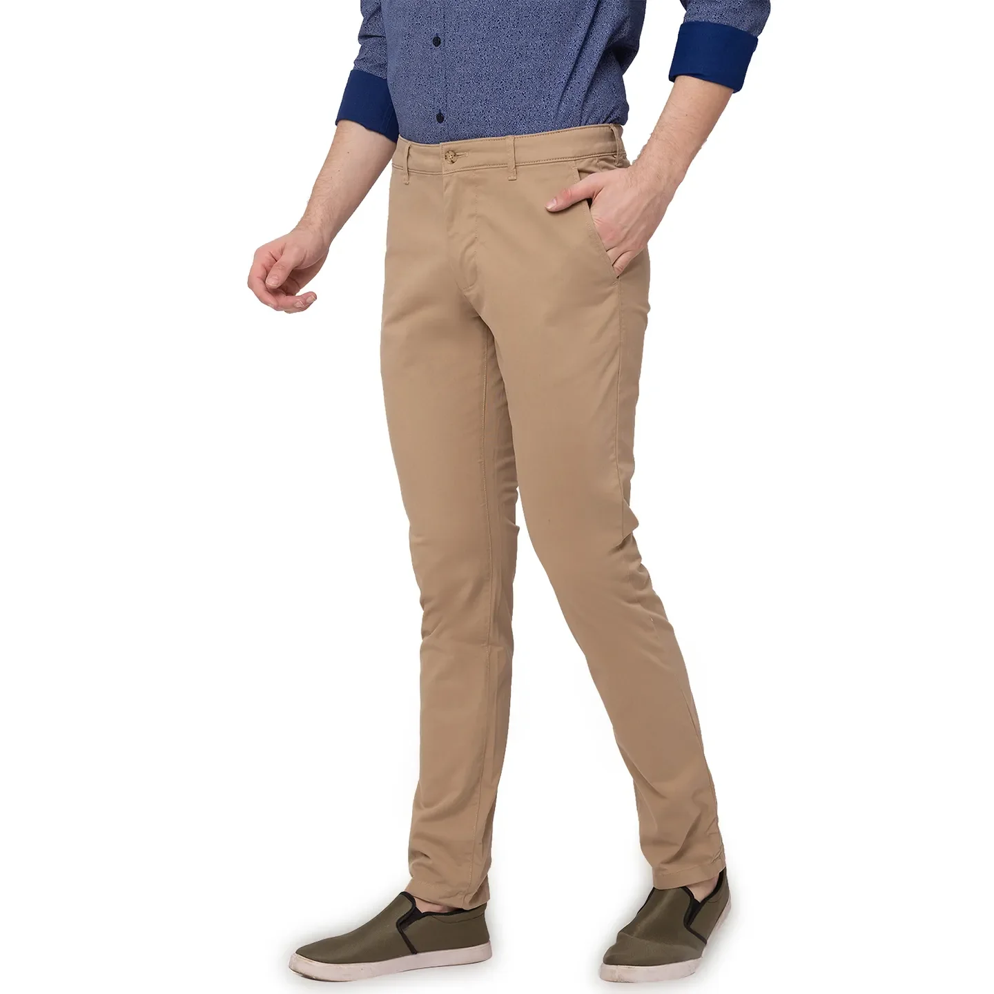 Khaki Slim Straight Fit Men's Chinos by Being Human Clothing