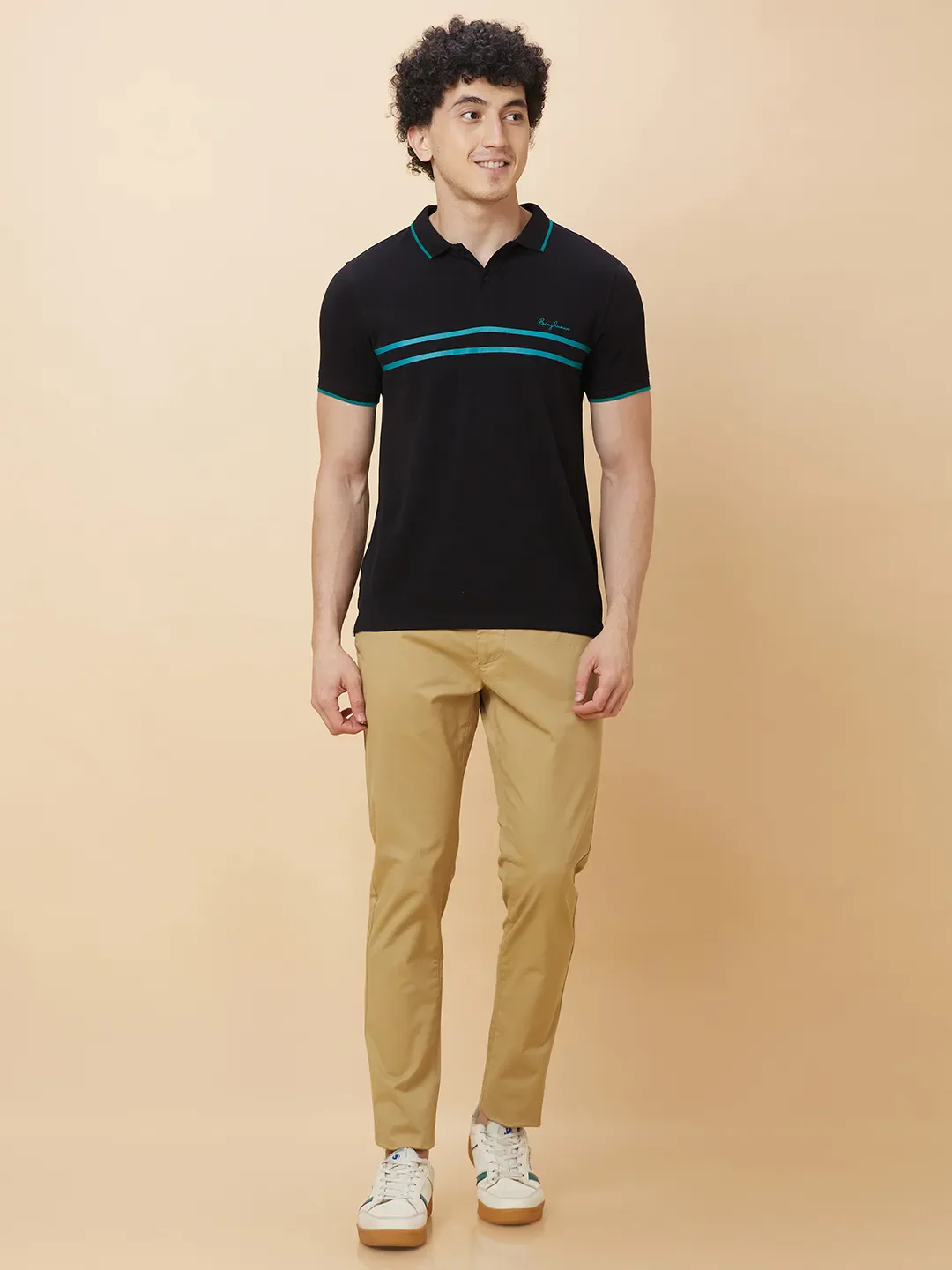 Khaki Slim Straight Fit Men's Chinos by Being Human Clothing - Image 2