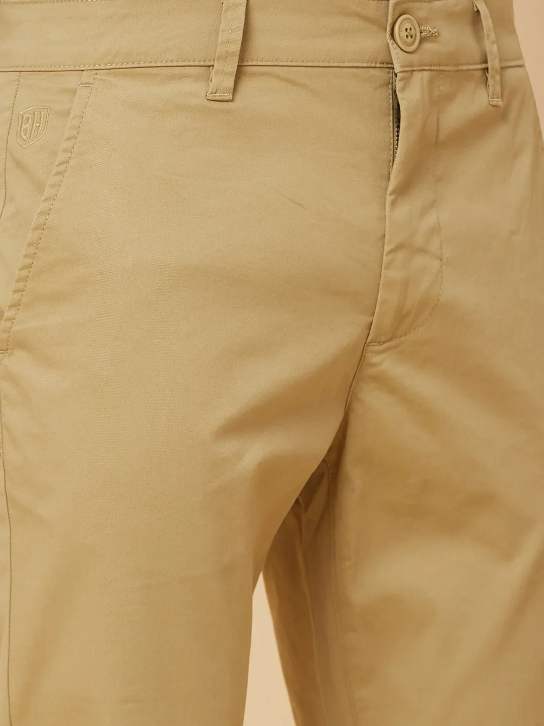 Khaki Slim Straight Fit Men's Chinos by Being Human Clothing - Image 5